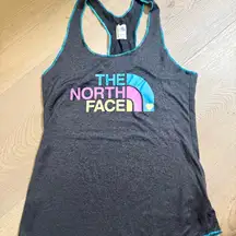 The North Face Women's Charcoal Tank Top with Colorful Logo