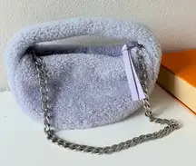 BY FAR Baby Cush Lilac‎ Shearling Chain Strap Shoulder Bag