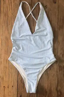 baby blue backless cheeky one piece with adjustable straps size Medium 💙