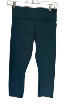 Lululemon Womens Size 4 Teal Crop Leggings Athletic Yoga Pants