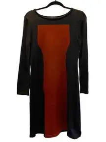 Ronni Nicole Colorblock Knit Midi Dress Black & Merlot Red Women’s Medium