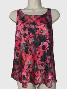 Nic + Zoe Floral Tank Top Red Green Black Size L