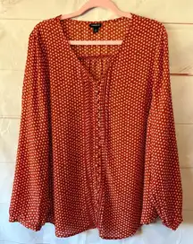 Torrid Red Polka Dot Blouse