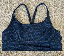 Lululemon Train Times Bra Pulse Capri Black Blue Women's 8 Workout Yoga Stretch‎