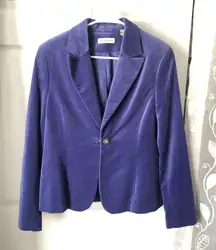 Vintage Amanda Smith Velvet Rhinestone Button Blazer Jacket cotton women size 10