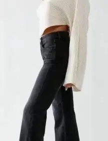 Free People We The Free High Rise Flare Jeans Black Size 30 Women's Dark Wash