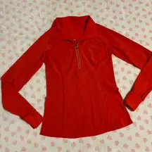 run toasty tech half zip pullover jacket love red size 8