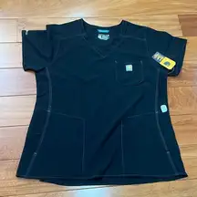 NWT Carhartt Force Scrub Top In Black Womens Size L