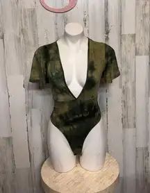 Impulse Green Tie-Dye Bodysuit Women’s Small