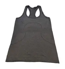 Lululemon Women’s 4 Swiftly Tech Racerback Tank Top Gray Black Stripe‎ Athletic