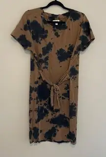 Pact Brown Black Tie Dye Dress Organic Cotton Size Large