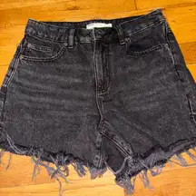 GARAGE Black high-waisted denim shorts