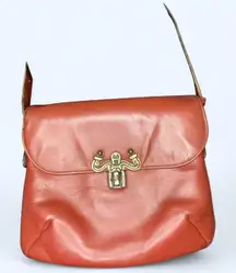 Vtg Leather Etienne Aigner shoulder bag with gold hardware,