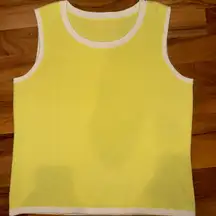 Lemon yellow sweater tank trendy classic‎ light weight granny chic luxe