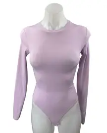 Skims Women Purple Lilac Long Sleeve Crew Neck T Shirt Tee Bodysuit Top Size M