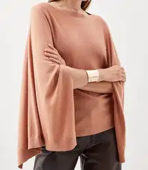 Karen Millen Cashmere Blend Drama Sleeve Slash Neck Knit Top