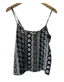 Hollister Sheer Bohemian Flowy Adjustable straps Mix Print Cami Tank Top S
