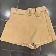 Tan Women's Belted Skort