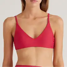 NWT Quince Women's Hot Pink Bikini Top Sz L