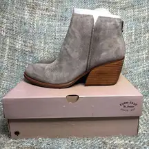 Kork-Ease Chandra Heeled Ankle Boots in Grey Suede