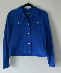 NEW!  Blue Button-Down Jean Jacket. Size Large.