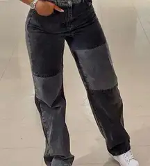 Pacsun Patch work Black and Grey denim pants