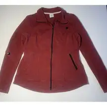 Cabi Med Full Zip Cotton Slub Knit Training‎ Jacket Burgundy 4122 Pockets Zip