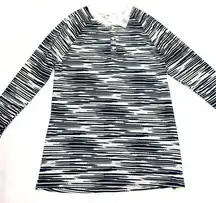 NWT Lularoe Mark Shirt medium black and white stripes long sleeves