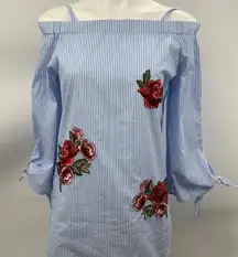 Romeo + Juliet striped off shoulder dress