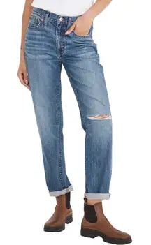 Madewell The Slouchy Boyjean Slit Knee Standen Wash Women’s Jeans Size 25 Rigid