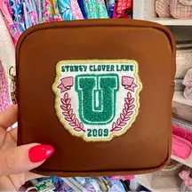 Stoney Clover Lane Chocolate Mini Pouch with Varsity Patch