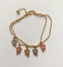 Gold Plated Flowers Anklet