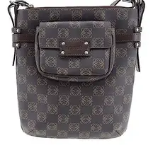 VINTAGE LOEWE Anagram Crossbody Messenger Bag with Matching Pouch On Front