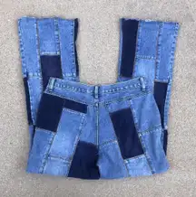Y2K 2000s Denim Patchwork Boho Indie Mid Rise Wide Flare Bootcut Bell Bottom Jeans #Grunge #Western #Granola #Punk #Skater #Festival #Cottagecore