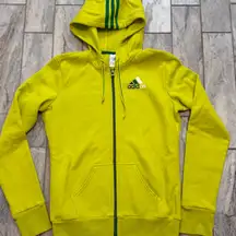 NEW Adidas women's size small neon green sweatshirt jacket w/Thumb Slots