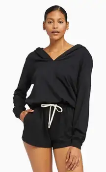 New! Vitamin A Emery Fleece Hoodie Romper Black Women's Size XS  $175