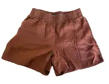 Quince European 100% Linen‎ Pull On Shorts Brown Women's Medium