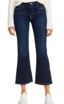 FRAME Denim Le Crop Mini Boot Jeans Size 32 Cabana Blue Wash Cropped Flare