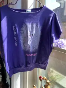 Vintage 80s retro rare Fuzz balls ADORABLE purple graphic tee