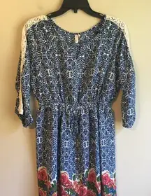 Red camel medium blue dress