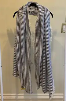 Black and White Striped Scarf