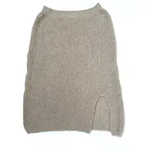 Pretty Little Thing  Oatmeal Slit Hem  Knit Sweater Skirt Sz M Women