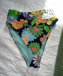 Aerie Crossover High Waisted Floral Bikini Bottoms