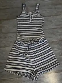 Striped Top And Shorts Set