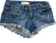 Frayed Denim Jean Shorts