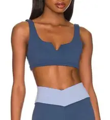 WeWoreWhat Slit Scoop Bra Top Size Medium NWT pale navy blue