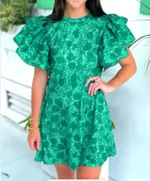 Zara Emerald Floral Dress