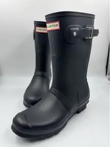 Hunter Women's Original Short Boot Black Matte US 8 Waterproof, Rain Boot New