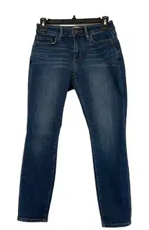 Ann Taylor Loft Outlet Denim Blue Jeans Size 0P Curvy Skinny Ankle EUC #7573