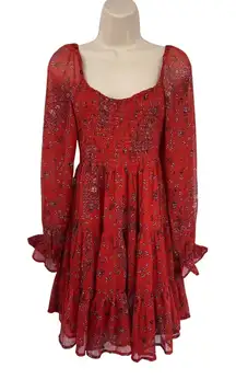 Patrons of Peace Boho Fairy Fall Dress Small Orange‎ Festival Cottage Peasant